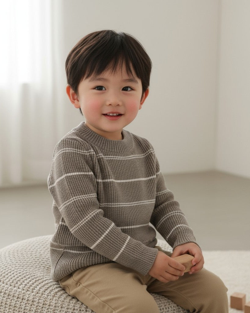 ダブルラインボーダーニット