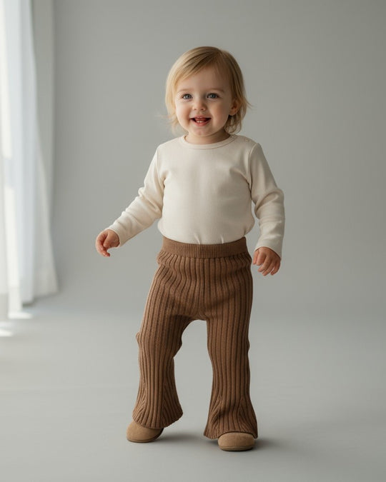 BABYリブニットフレアパンツ