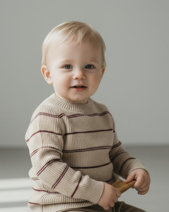 ダブルラインボーダーニット